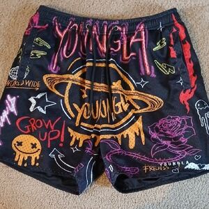 YoungLA Black Athletic Shorts